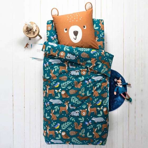 Linge de lit enfant à motifs Ourson en coton biologique(**) - Drap-housse 1 Personneonne : 90x190cm - Vert - Colombine Des Petits