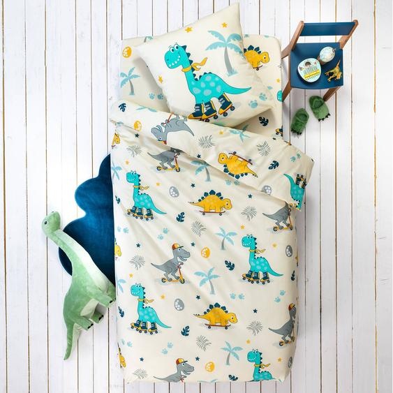 Linge de lit enfant à motifs skate Dinoroul 1 personne - coton - Housse De Couette 1 Personneonne : 140x200cm - Blanc - Colombine Des Petits