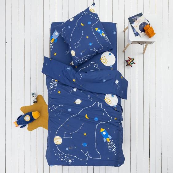 Linge de lit enfant imprimé Voie lactée - coton - Housse De Couette 1 Personneonne : 140x200cm - Bleu - Colombine Des Petits