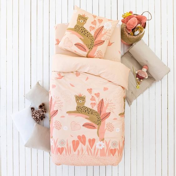 Linge de lit enfant Reina imprimé 1 personne - coton - Drap-housse 1 Personneonne : 90x190cm - Rose - Colombine Des Petits