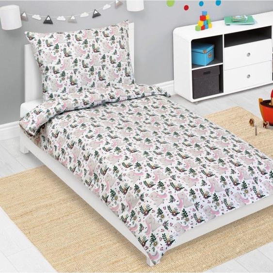 Linge de lit junior en coton - Rose, beige - 140x200, 70x90