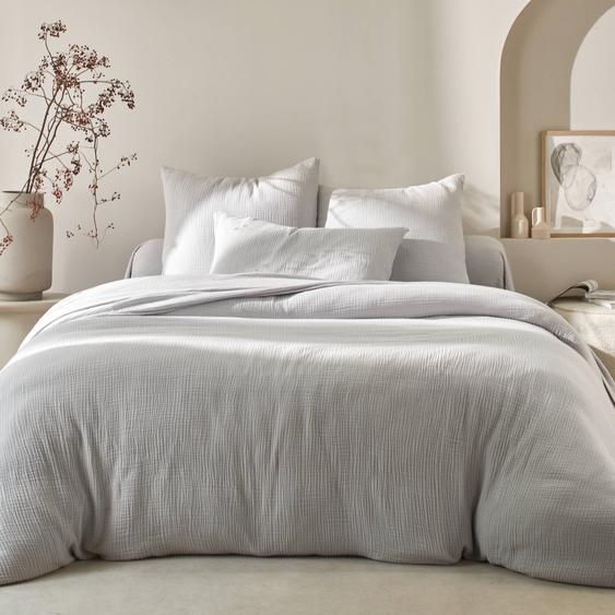 Linge de lit uni en triple gaze de coton -