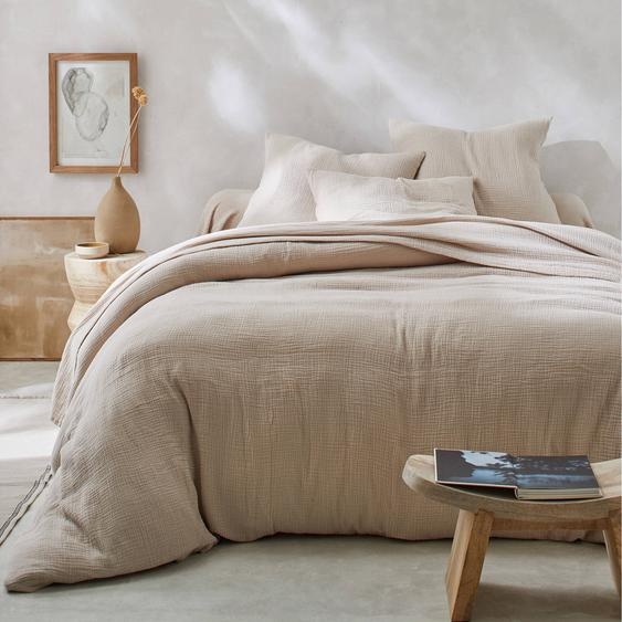 Linge de lit uni en triple gaze de coton -