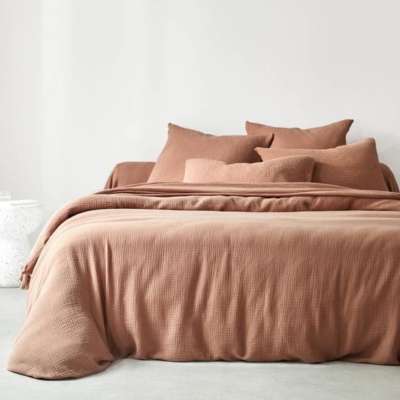 Linge de lit uni en triple gaze de coton -