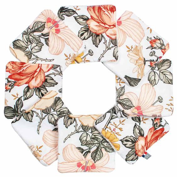Lingettes Bébé Lavables 8 Pièces Blanc Imprimé Floral