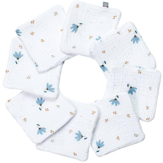 Lingettes Bébé Lavables 8 Pièces Bleuet Imprimé Floral