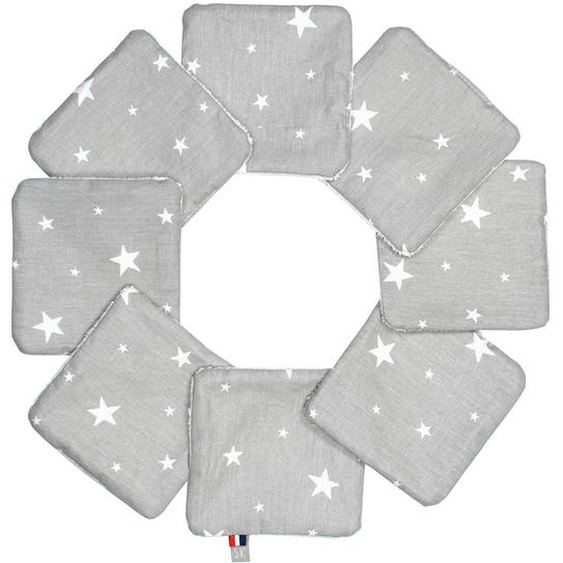 Lingettes Bébé Lavables En Coton 8 Pièces Stella Gris Clair