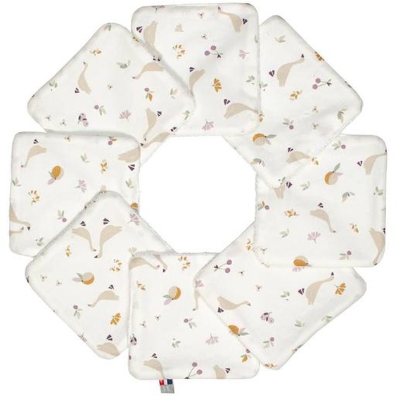 Lingettes Bébé Lavables En Coton 8 Pièces Stella Sidonia, Beige, Écru, Blanc