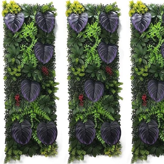 Linhongbin Plantes artificielles murales décoration de la maison panneau en plastique pelouse plante artificielle herbe pelouse verte