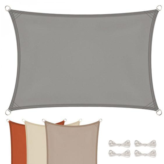 Voile dombrage rectangulaire imperméable et anti-UV - 3 x 4 m - Gris Linxor