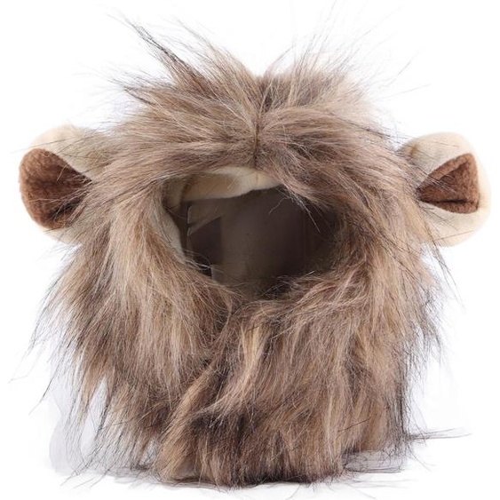 Lion crinière perruque pour ceinture de chat sur les vêtements de cheveux mignons drôle animal de compagnie couvre la tête Costumes de fourrure chats petits chiens capuche m
