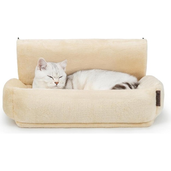 lionto Chaise longue pour radiateur, chaise longue moelleuse avec crochet métallique, housse lavable & maintien sûr, beige