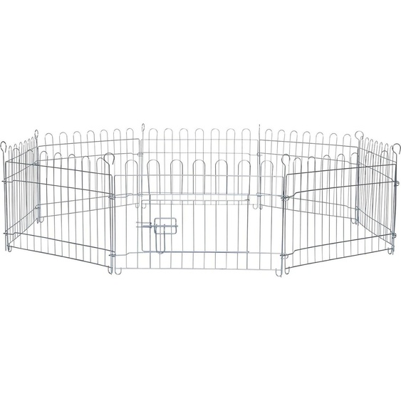 lionto Enclos pour petits animaux 8 pièces avec porte & filet de protection, enclos résistant aux intempéries pour lapins & cochons dInde, 59x38 cm