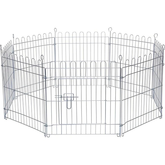 lionto Enclos pour petits animaux 8 pièces avec porte & filet de protection, enclos résistant aux intempéries pour lapins & cochons dInde, 59x58 cm