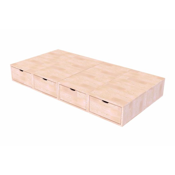 Lit 1 place avec rangement 90x200 Cube