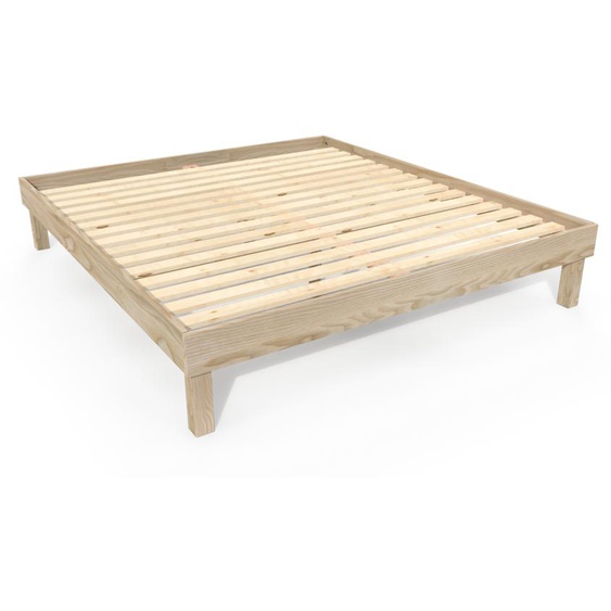 Lit queen size 180x200 Confort en bois massif