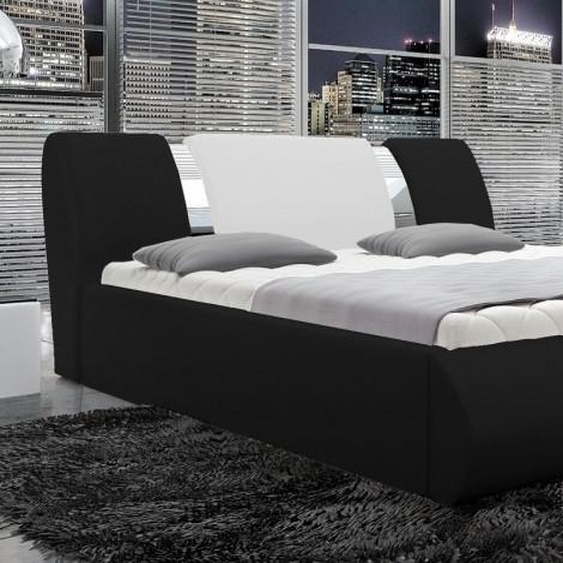 Lit 180x200 cm bicolore noir et blanc - Spencer -  Sans sommier