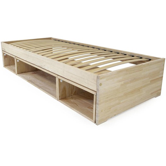 Lit avec rangement Maël 90x200