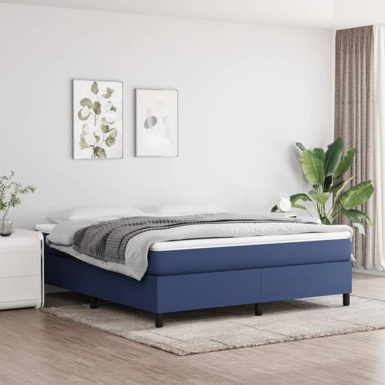 Lit à sommier tapissier avec matelas Bleu 180x200 cm Tissu