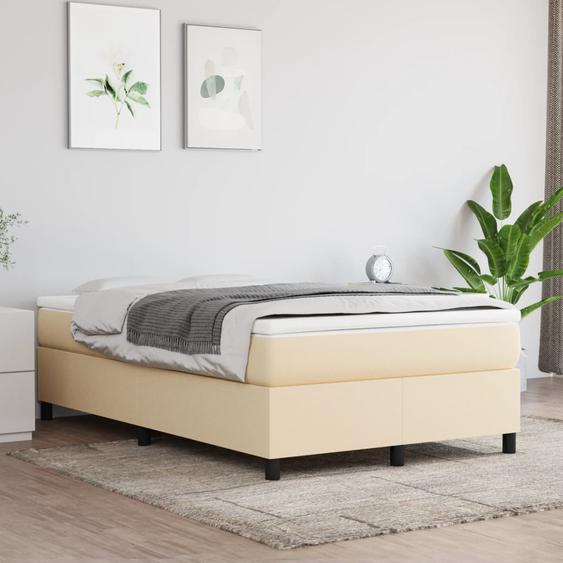 Lit à sommier tapissier avec matelas Crème 120x200 cm Tissu