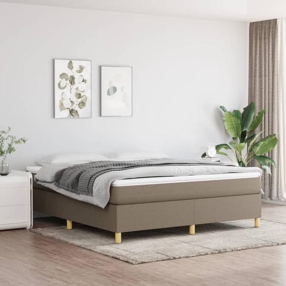 Lit à sommier tapissier avec matelas Taupe 160x200 cm Tissu
