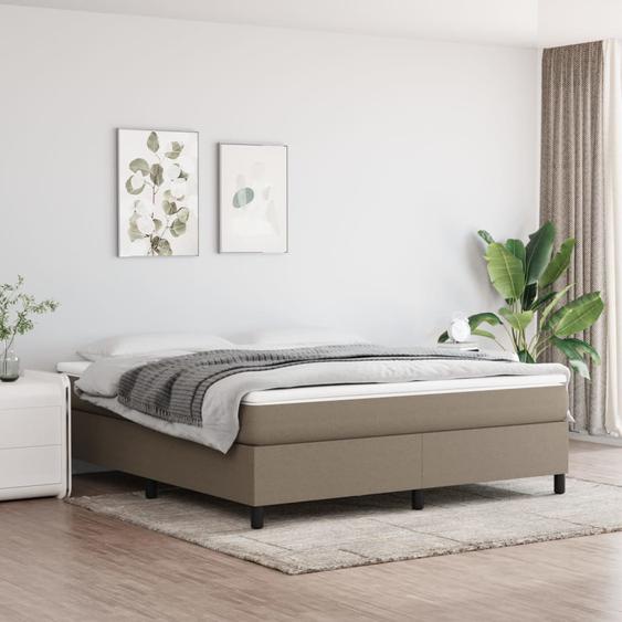 Lit à sommier tapissier avec matelas Taupe 160x200 cm Tissu