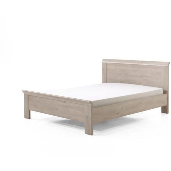 Lit adulte 140x200 - MEUBLORAMA - Collection DANY - Chêne clair - Style scandinave moderne