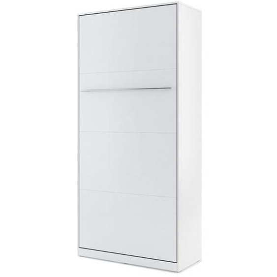 Lit armoire escamotable blanc - 90 cm x 200 cm - Panneaux Stratifiés