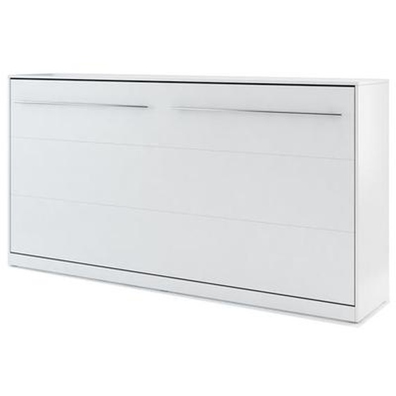 Lit armoire escamotable blanc mat - 90 cm x 200 cm - Panneaux Stratifiés