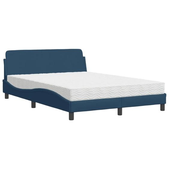 Lit avec matelas Dover bleu 120x200 cm tissu