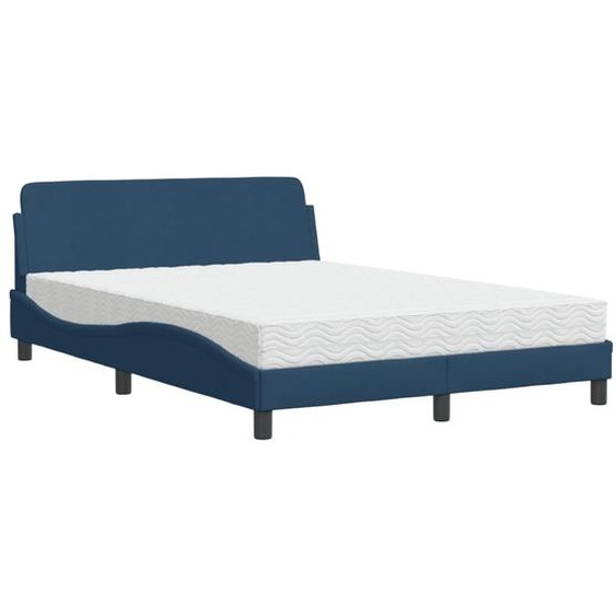 Lit avec matelas Dover bleu 140x200 cm Tissu
