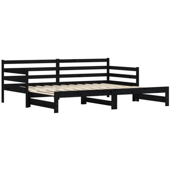 Lit banquette 2 places - Canapé/Lit de jour et lit gigogne - multifonctionnel - 90x200 cm bois massif CAL681112