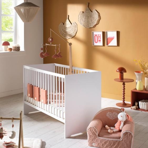 Lit Bébé 120x60 Avec Têtes De Lit Panneaux - First Blanc