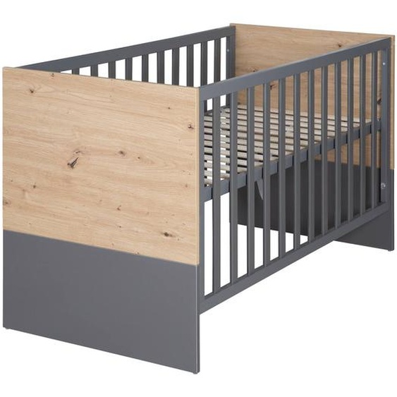 Lit Bébé 2en1 Cododo Et Lit Indépendant Anna Anthracite - Chêne Kent