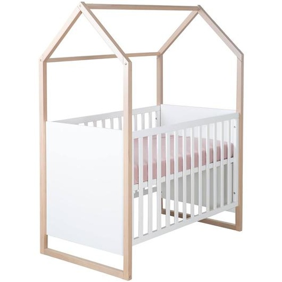 Lit Bébé 2en1 Cododo Et Lit Indépendant Cabane Blanc - Chêne