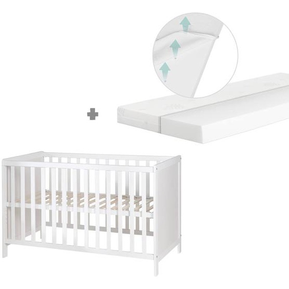 Lit Bébé 2en1 Indépendant Et Cododo + Matelas Respirant Safe Asleep® Blanc