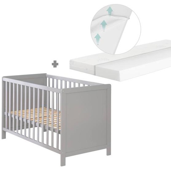 Lit Bébé 2en1 Indépendant Et Cododo + Matelas Respirant Safe Asleep® Gris Taupe