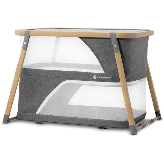 Lit Bébé 4 En 1 Sofi Avec Fonction Berceau, Matelas Inclus, Pliage En 5 Secondes Et Sac De Transport Gris