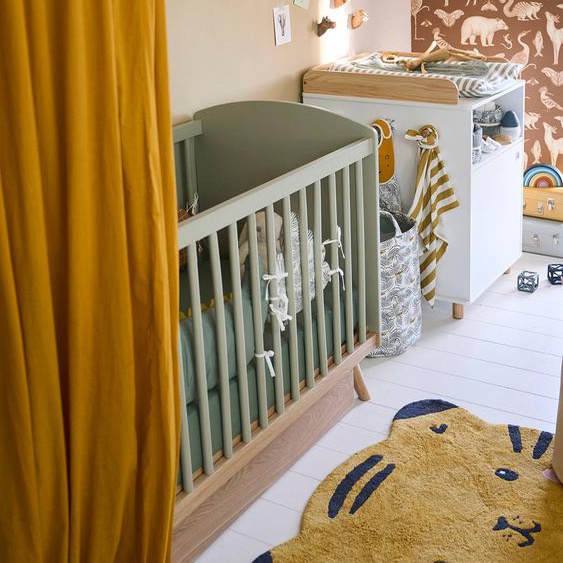 Lit bébé à barreaux LIGNE CONFETTI vert