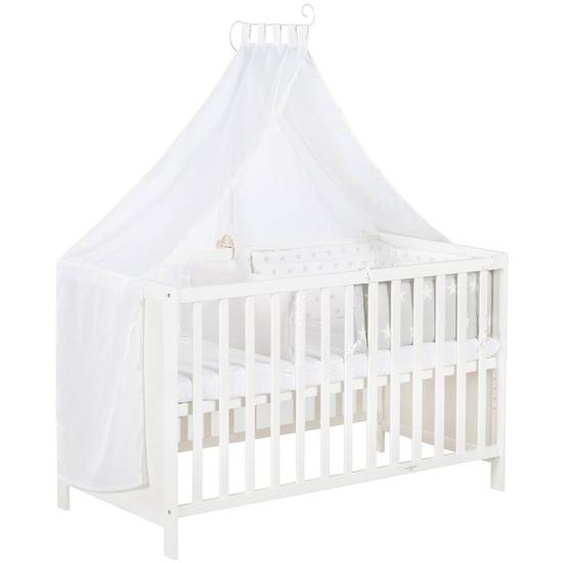 Lit Bébé Cododo 2en1 Avec Literie Complète Sterne Grau Blanc / Étoiles Grises
