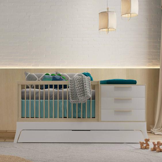 Lit Bébé Combiné Et Évolutif Charlie Blanc Et Bois