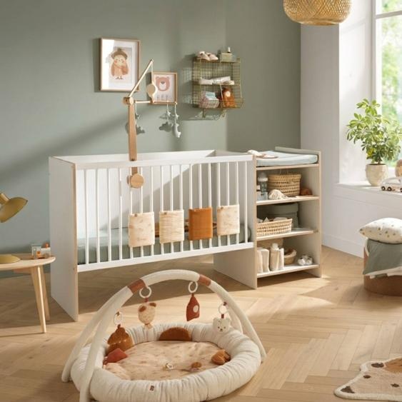 Lit Bébé Combiné Évolutif En Bois - First Blanc/marron