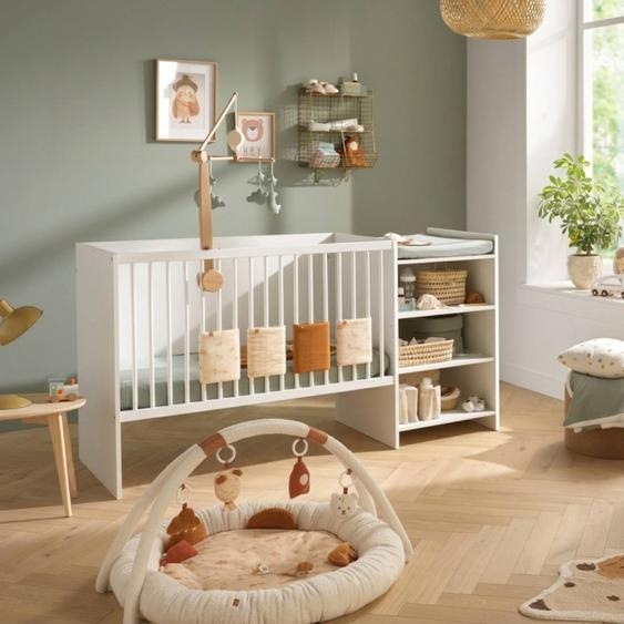 Lit Bébé Combiné Évolutif En Bois - First Blanc