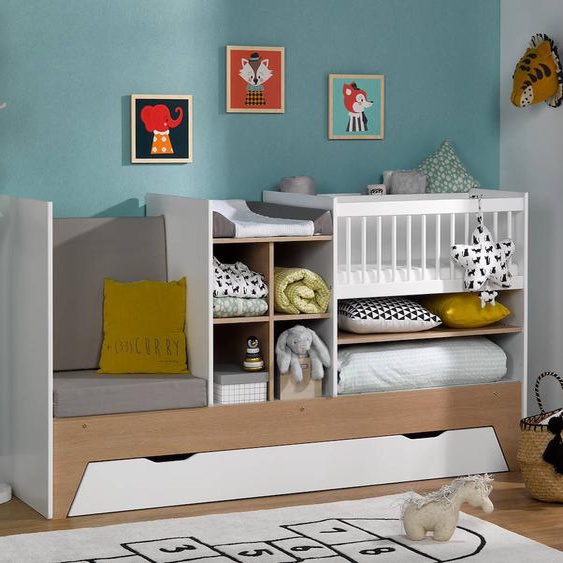Lit Bébé Évolutif Combiné Ecrin + Tiroir Blanc