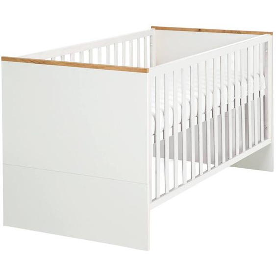 Lit Bébé Évolutif Convertible En Lit Junior Finn Blanc / Chêne Doré
