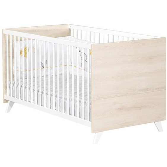 Lit Bébé Évolutif En Bois - Scandi Blanc/beige