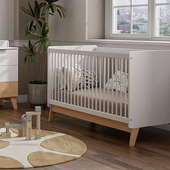Lit Bébé Évolutif Equilibre Blanc & Bois