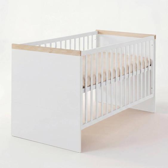 Lit Bébé Évolutif jimmy 70 × 140 - Réglable En Hauteur Et Transformable En Lit Junior Blanc
