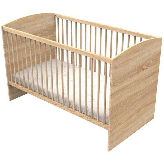 Lit Bébé Évolutif - Little Big Bed En Bois Décor Chêne Doré - Azur Marron