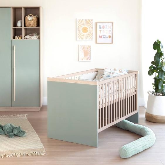 Lit Bébé Évolutif Selva Vert Sauge - Noyer De Virginie